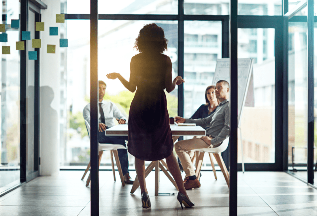 Employees receiving leadership training to help other employees in the business reach their potential. 